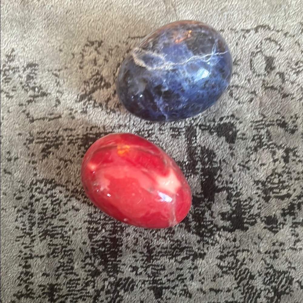 Vibrant Blue and Red Accent Decor Pieces